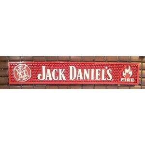 Jack Daniels Tennessee Fire Whiskey Rubber Bar Mat Old No 7 20.5"3.5"x.5"
